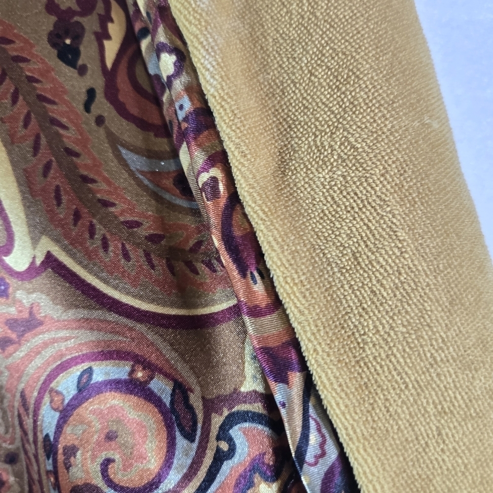 Vtg 90s Y2k Victorias Secret Satin Paisley Terrycloth Robe - Picture 9 of 12